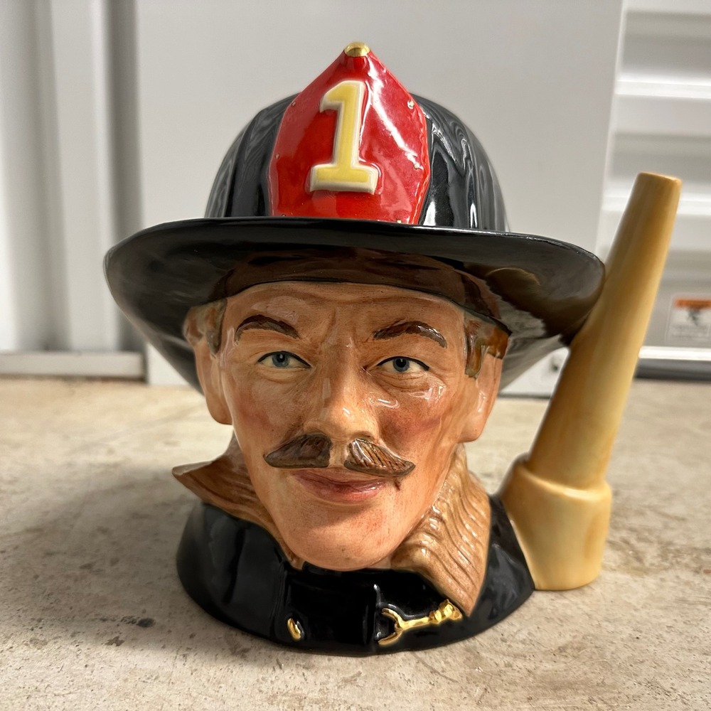 Royal Doulton The Fireman Mug Ceramic Vintage 1986 Firefighter Hand Made